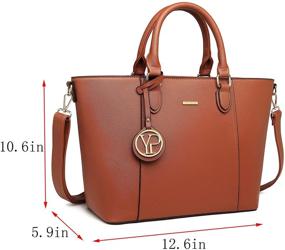 img 2 attached to 👜 YPuzro Leather Work Tote Bags for Women - Fashionable Handbags, Shoulder bag, Top Handle Satchel Purse Bags