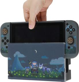 img 3 attached to Pickeico Dockable Case for Nintendo Switch, Protective Case for Joy-Con Controllers with 4 Thumb Grips + Hard PC Dock Cover (Monster Hunter Rise)