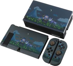 img 1 attached to Pickeico Dockable Case for Nintendo Switch, Protective Case for Joy-Con Controllers with 4 Thumb Grips + Hard PC Dock Cover (Monster Hunter Rise)