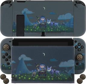 img 4 attached to Pickeico Dockable Case for Nintendo Switch, Protective Case for Joy-Con Controllers with 4 Thumb Grips + Hard PC Dock Cover (Monster Hunter Rise)
