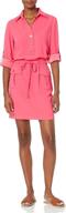 trina turk drawstring shirtdress grapefruit logo