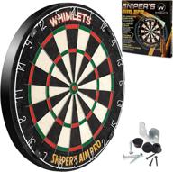 🎯 whimlets professional dart boards for adults - premium steel tip dart board - 18-inch bristle/sisal tournament dartboard with ultra-thin wire spider - indoor/outdoor dartboards логотип