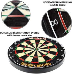 img 2 attached to 🎯 Whimlets Professional Dart Boards for Adults - Premium Steel Tip Dart Board - 18-Inch Bristle/Sisal Tournament Dartboard with Ultra-Thin Wire Spider - Indoor/Outdoor Dartboards