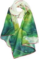 🧣 100% silk art collection scarves long shawl hand rolled edge for women by elegna logo