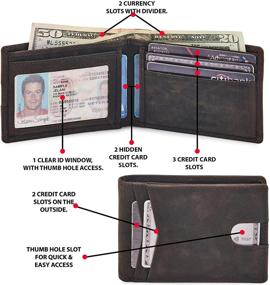 img 2 attached to COCHOA Leather Profile Blocking Minimalist Men's Wallets, Card Cases & Money Organizers