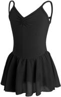 ballet and dance skirted leotards: girls short sleeve leotard dress for daytime dancing логотип