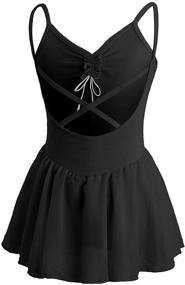 img 3 attached to Ballet and Dance Skirted Leotards: Girls Short Sleeve Leotard Dress for Daytime Dancing