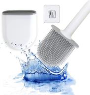 efficient wall-mounted toilet brush set: compact silicone bristles for quick drying & drilling-free installation – perfect for bathroom cleaning and organization logo