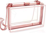 👛 clear clutch box purse in classic rose gold - stylish acrylic transparent crossbody handbag with gift box. perfect for evening events for women & teens. logo