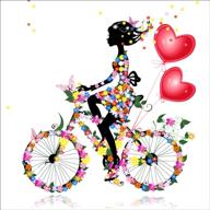 🚲 airdea diamond painting girl kits: exquisite flower bike design | perfect for adults and beginners | diy 5d diamond art | rhinestone arts canvas home wall decor (30x30 cm) logo