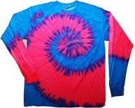 👕 vibrant tie dyed long sleeve cotton spider x large men's clothing: perfect for active individuals logo
