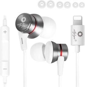 img 4 attached to 🎧 Наушники silbyloyoe с разъемом Lightning MFi Certified для iPhone - внутриканальные наушники с микрофоном - совместимы с iPhone 11, 11 Pro, X, XS Max, XR, 7, 8 Plus - белые