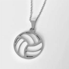 img 1 attached to Golden Volleyball Pendant Necklace - Sporty Stainless Steel Necklace