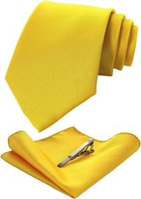img 2 attached to 👔 JEMYGINS Yellow Formal Necktie Pocket: Stylish Men's Accessory in Ties, Cummerbunds & Pocket Squares