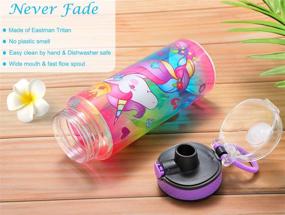 img 3 attached to 🦄 Cute Unicorn Water Bottle for School Kids Girls – BPA FREE Tritan, Leak Proof & Easy to Clean – 23oz/ 680ml with Carry Handle