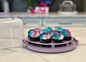 img 2 attached to 🧁 Travel-friendly Lilac Cupcake, Muffin, Cake Carrier for up to 10 in x 4 1/2 in Cake - Top Shelf Elements