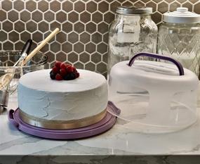 img 1 attached to 🧁 Travel-friendly Lilac Cupcake, Muffin, Cake Carrier for up to 10 in x 4 1/2 in Cake - Top Shelf Elements