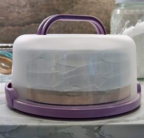 img 3 attached to 🧁 Travel-friendly Lilac Cupcake, Muffin, Cake Carrier for up to 10 in x 4 1/2 in Cake - Top Shelf Elements