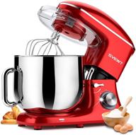 8.5 qt 660w 6 speed tilt-head stand mixer for family gathering, red - includes dough hook, wire whip, and beater attachments логотип