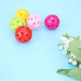 img 2 attached to 🏀 ToyMyToy Hollow Perforated Plastic Play Balls: 12pcs Golf Practice Training Sports Balls in Mixed Colors