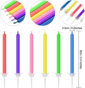 img 3 attached to 🎂 36 Colorful Flames Birthday Cake Candles in Holder - Rainbow Candles for Cake & Cupcake Decoration