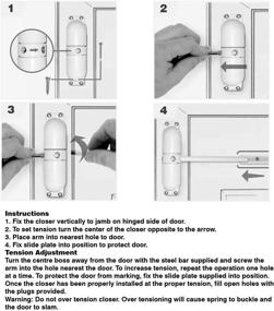 img 2 attached to High-Quality Prime-Line Astra KC10HD Safety Spring Door Closer – Simple Installation to Transform Hinged Doors into Self-Closing – Strong Diecast Construction (4-1/4” White, Non-Handed)