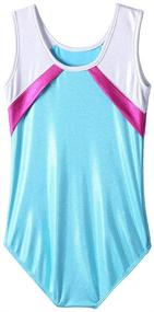 img 3 attached to Sparkle Leotard Gymnastics Athletic B136_Galaxy_12A Girls' Clothing