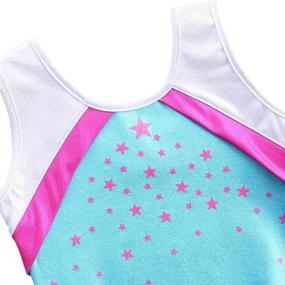 img 2 attached to Sparkle Leotard Gymnastics Athletic B136_Galaxy_12A Girls' Clothing