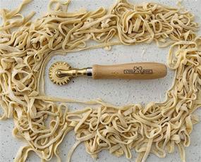 img 1 attached to Authentic Italian Brass Pasta Cutter: Chef Verde's Finely Crafted Beechwood Handled Tool