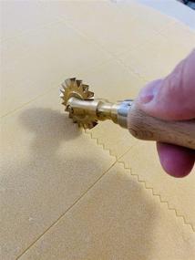 img 3 attached to Authentic Italian Brass Pasta Cutter: Chef Verde's Finely Crafted Beechwood Handled Tool