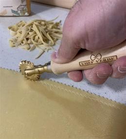 img 2 attached to Authentic Italian Brass Pasta Cutter: Chef Verde's Finely Crafted Beechwood Handled Tool