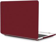 🍷 oneget macbook air 13 inch case 2018 a1932 laptop case - hard shell business quicksand design, wine red color logo