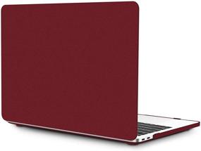 img 4 attached to 🍷 OneGet MacBook Air 13 Inch Case 2018 A1932 Laptop Case - Hard Shell Business Quicksand Design, Wine Red color