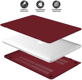 img 1 attached to 🍷 OneGet MacBook Air 13 Inch Case 2018 A1932 Laptop Case - Hard Shell Business Quicksand Design, Wine Red color