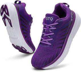 img 4 attached to STQ Platform Cushioned Breathable Comfortable Women's Shoes for Athletic