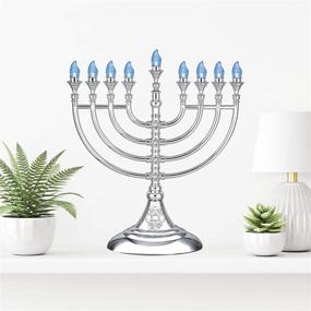 img 1 attached to 🕎 Aviv Judaica Traditional LED Electric Hanukkah Menorah: Battery/USB Powered with Micro USB 5' Cable