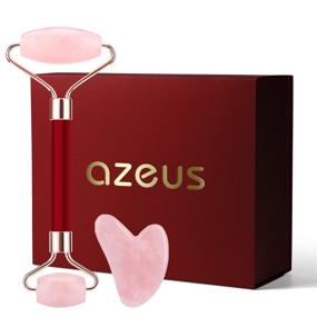 img 4 attached to 🎁 AZEUS Jade Roller & Gua Sha Tools Set - 100% Real Natural Jade Roller for Face, Neck, Eye - Anti Aging Rose Quartz Jade Facial Roller Massager for Firming & Slimming - Red Gift Wrapping Included