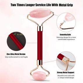 img 3 attached to 🎁 AZEUS Jade Roller & Gua Sha Tools Set - 100% Real Natural Jade Roller for Face, Neck, Eye - Anti Aging Rose Quartz Jade Facial Roller Massager for Firming & Slimming - Red Gift Wrapping Included