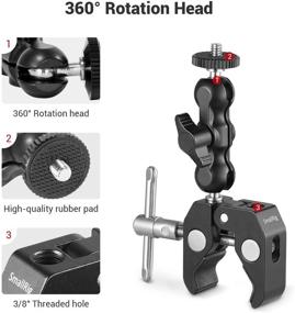 img 2 attached to Enhanced SmallRig Double Ball Clamp Adapter with Bottom Clamp - 2164