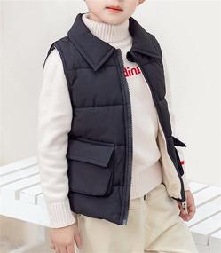 img 3 attached to VtuAOL Casual Insulated Sleeveless Jackets: Stylish Boys' Clothing for All Seasons