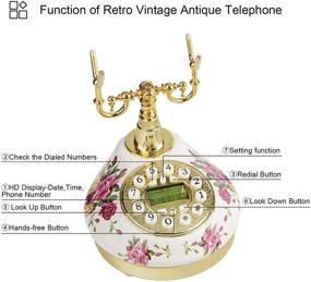 img 1 attached to 📞 Dyna-Living Vintage Phone: Retro Antique Telephone with Push Button LCD Display - Ideal for Home Decor, Office, and Star Hotel Decoration