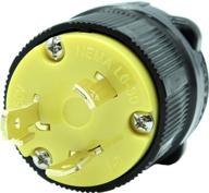 💡 industrial grade grounding 7500 watts generator plug connector - journeyman-pro nema l6-30p 30a 250v 2p 3w locking male plug (black yellow) логотип