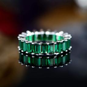 img 2 attached to Exquisite Barzel Rhodium Eternity Zirconia Emerald Women's Jewelry: Timeless Elegance and Unmatched Brilliance!