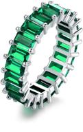 exquisite barzel rhodium eternity zirconia emerald women's jewelry: timeless elegance and unmatched brilliance! logo