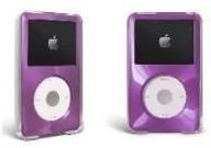 📱 stylish aluminum plated purple hard case for apple ipod classic 80gb 120gb 160gb logo