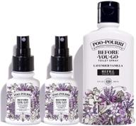 🚽 poo-pourri lavender vanilla - 9oz refill bottle + (2) 1.4oz refillable bottles logo