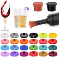 🍷 set of 26 silicone wine glass charms with bottle stopper - perfect for bar parties, martinis, cocktails, champagne, and stem glasses logo