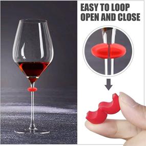 img 1 attached to 🍷 Set of 26 Silicone Wine Glass Charms with Bottle Stopper - Perfect for Bar Parties, Martinis, Cocktails, Champagne, and Stem Glasses