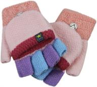 🧤 children's wool knit convertible gloves for winter magic, toddlers, boys, and girls - flip top fingerless mittens logo