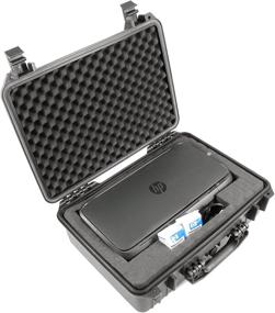 img 4 attached to CASEMATIX Waterproof Portable Printer Case: Ultimate Protection for Officejet 250, Ink, and Cables - Customizable Crushproof Travel Case